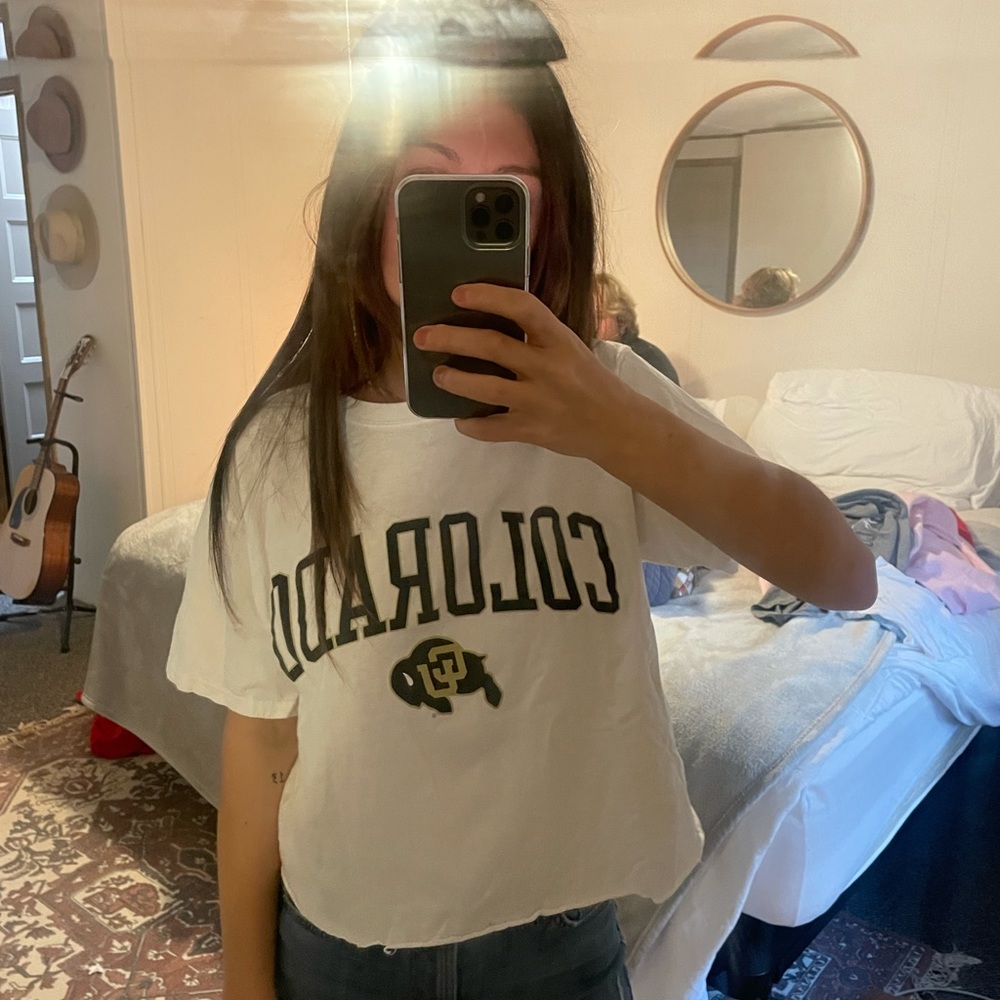 university of colorado boulder cropped tee